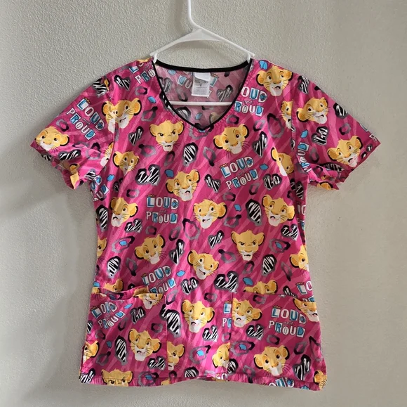 Disney Tops Disney Lion King Svtub Top Pink And Yellow Front